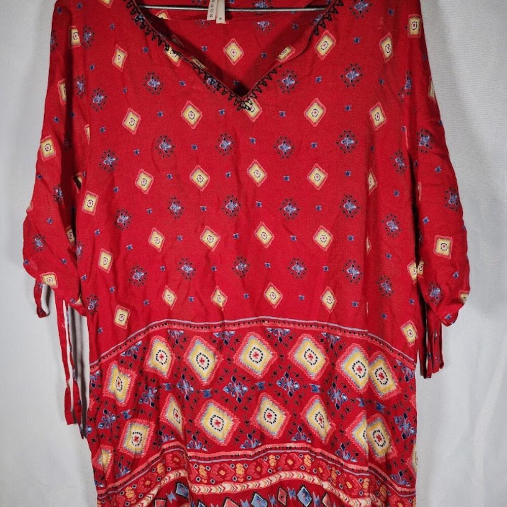 Roper Pink Geometric Tunic Size Medium